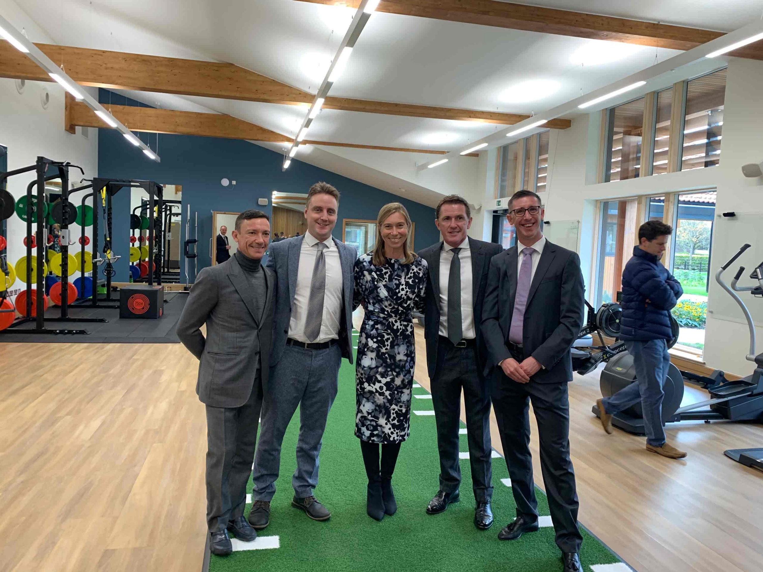 Nick Silcock of Townscape Architects (second from left) is pictured at the official opening of Peter O’Sullevan House with, from the left: Frankie Dettori, Lisa Hancock, chief executive of the Injured Jockeys Fund, IJF president Sir Anthony McCoy and IJF trustee George Baker