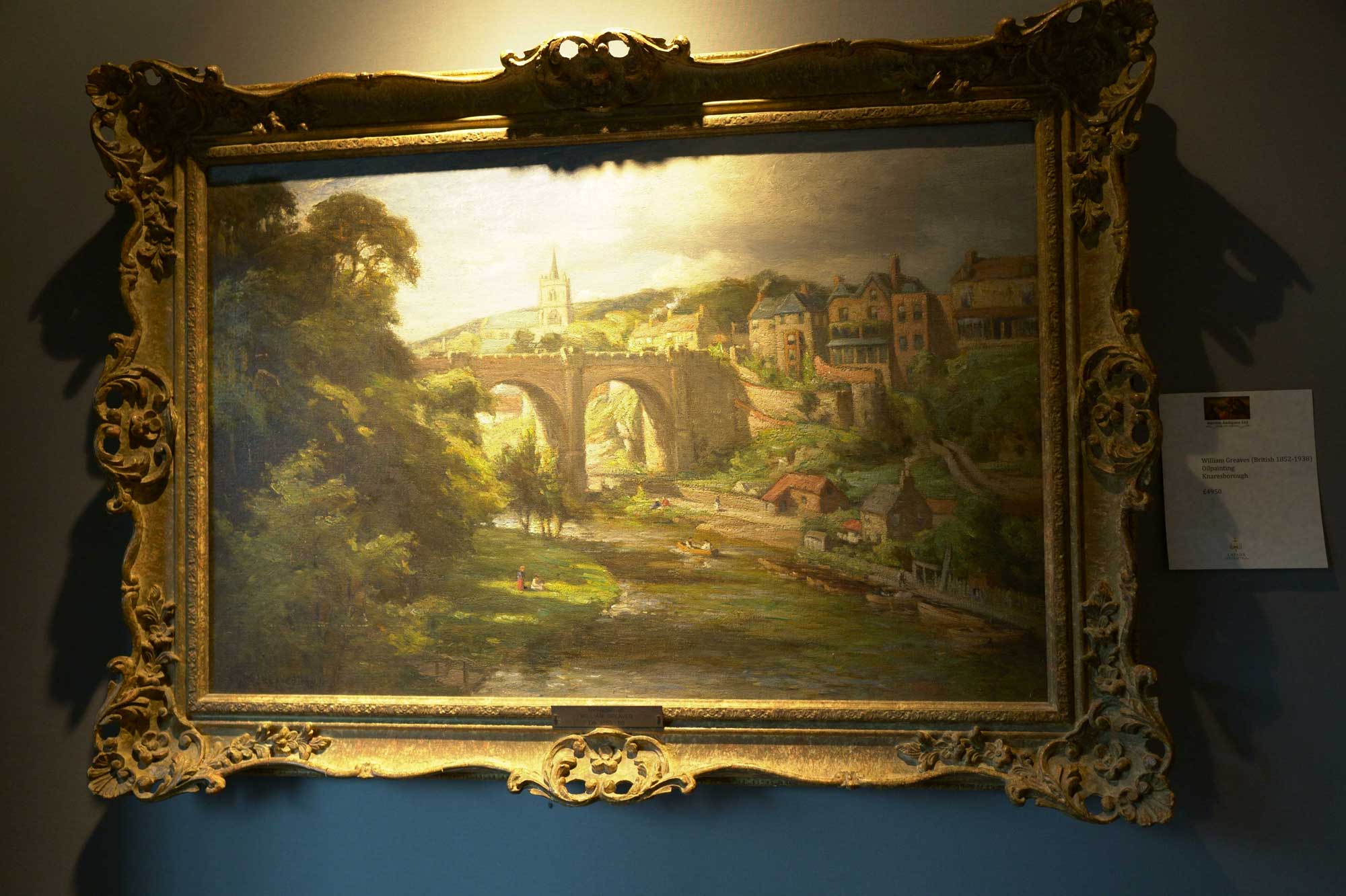 William Greaves 1852 to 1938 oil painting of Knaresborough