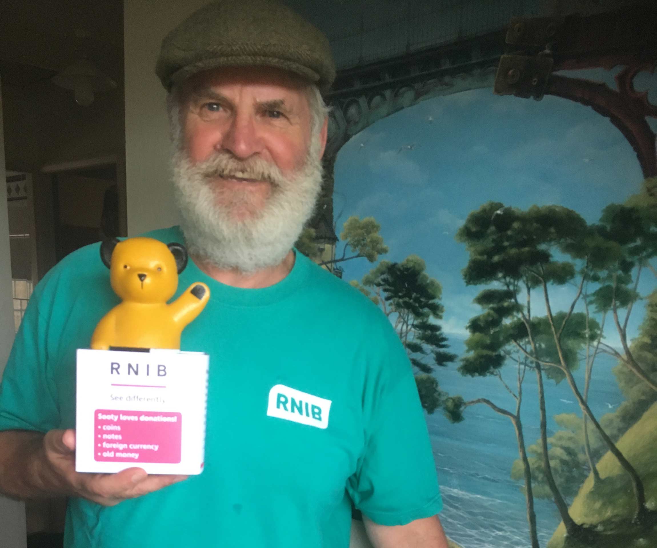 Gerry Allen, 70 from Thirsk, became an RNIB Sooty Box Collector after retiring from the police in 2000