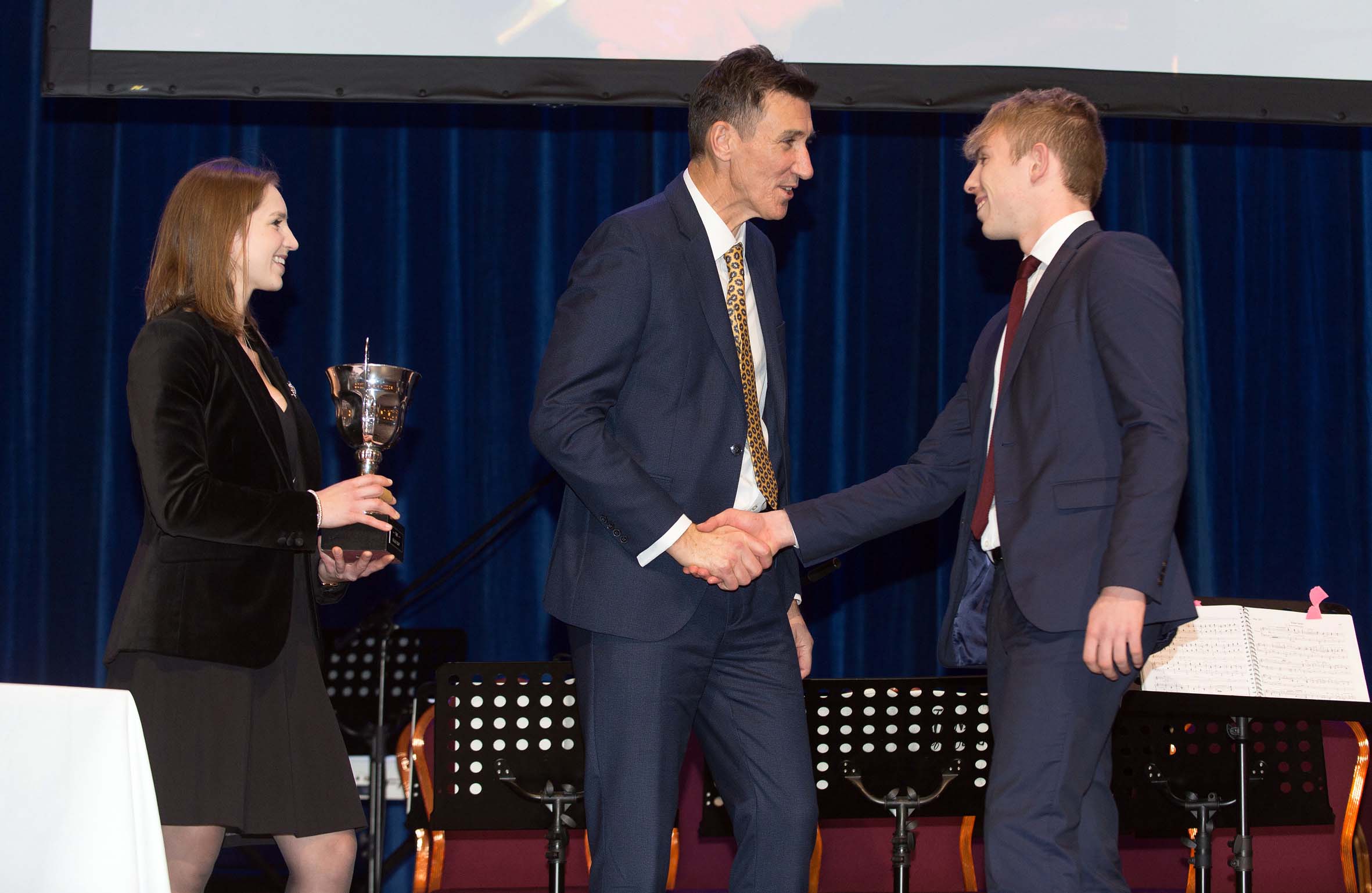 4. Ellie Rymer and Richard Sheriff, CEO of RKLT, presenting awards Harrogate Grammar