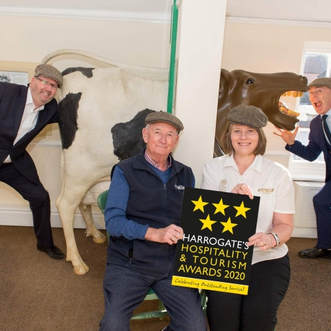 Left to right) Simon Cotton, Ian Ashton and Kate Pawlett, Managing Director and Centre Manager respectively of The World of James Herriott and David Ritson see some of the exhibits at close quarters