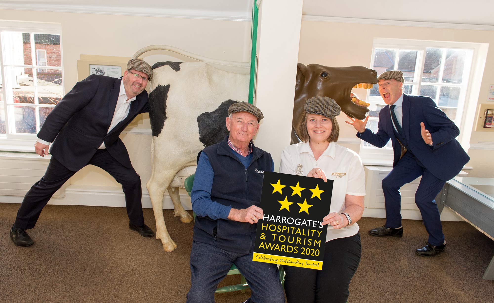 Left to right) Simon Cotton, Ian Ashton and Kate Pawlett, Managing Director and Centre Manager respectively of The World of James Herriott and David Ritson see some of the exhibits at close quarters