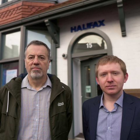 Bill Taylor Knaresborough Chamber of Trade and Commerce with Councillor Ed Darling