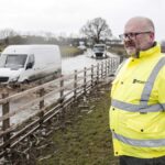 North Yorkshire County Council’s traffic management and development engineer, Graham Hind, at Dalton Bridge near Thirsk today (February 10th).