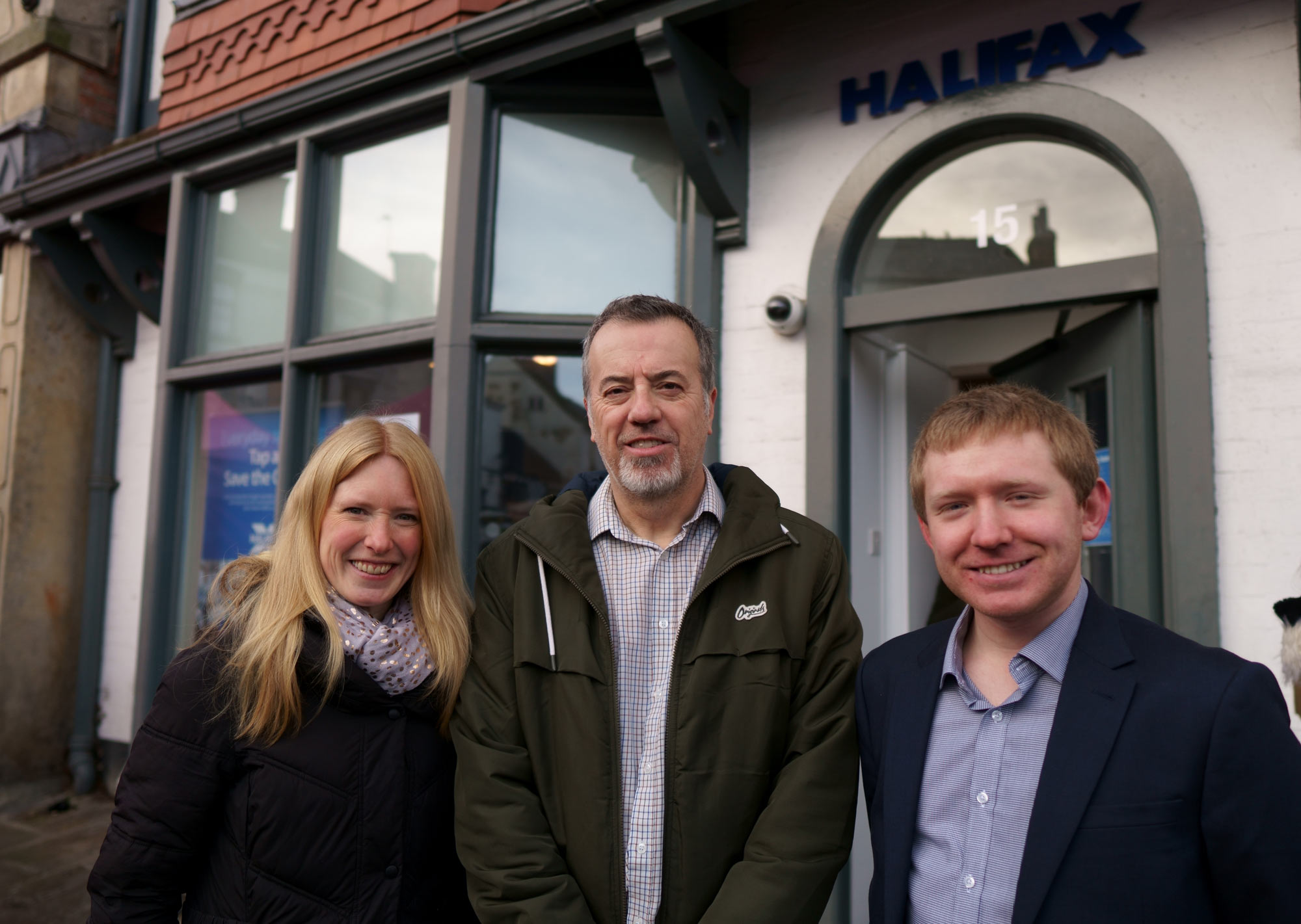 Charlotte Gale and Bill Taylor Knaresborough Chamber of Trade and Commerce with Councillor Ed Darling