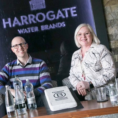 HR manager Fiona Warrington and compliance manager Alan Sandel led Harrogate Water B Corp bid