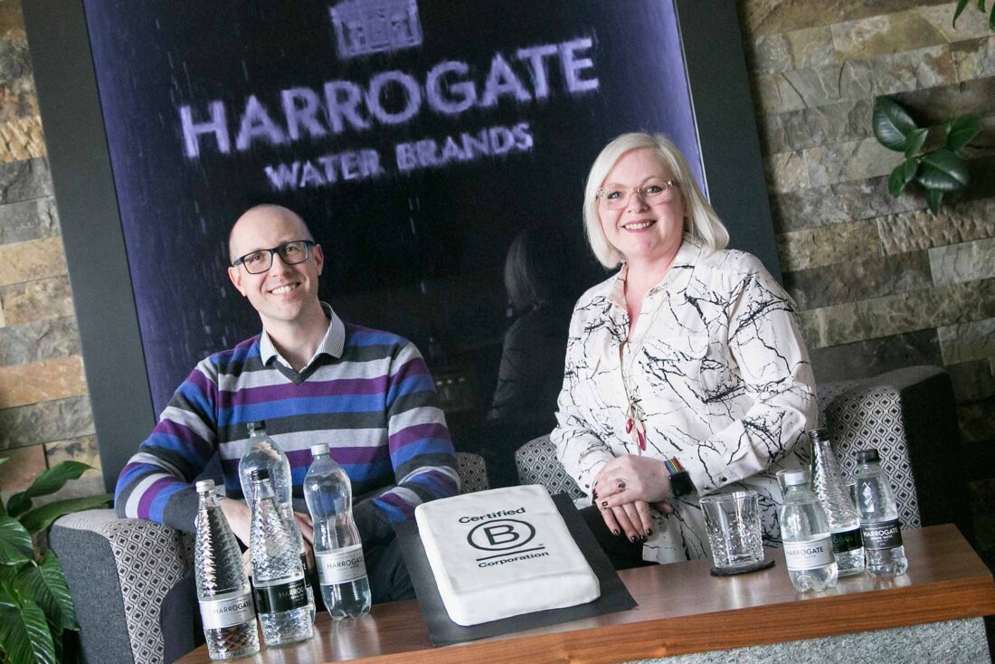 HR manager Fiona Warrington and compliance manager Alan Sandel led Harrogate Water B Corp bid