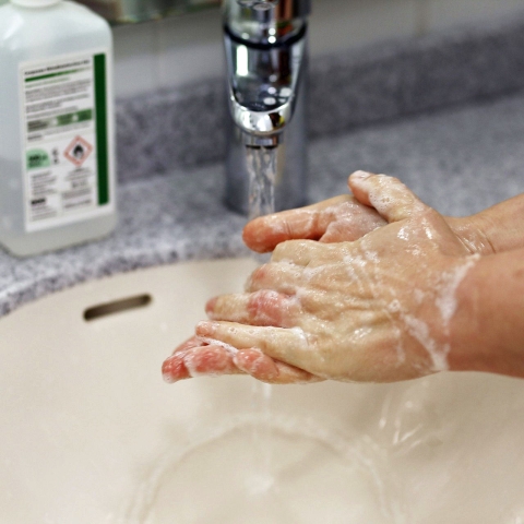 washing hands