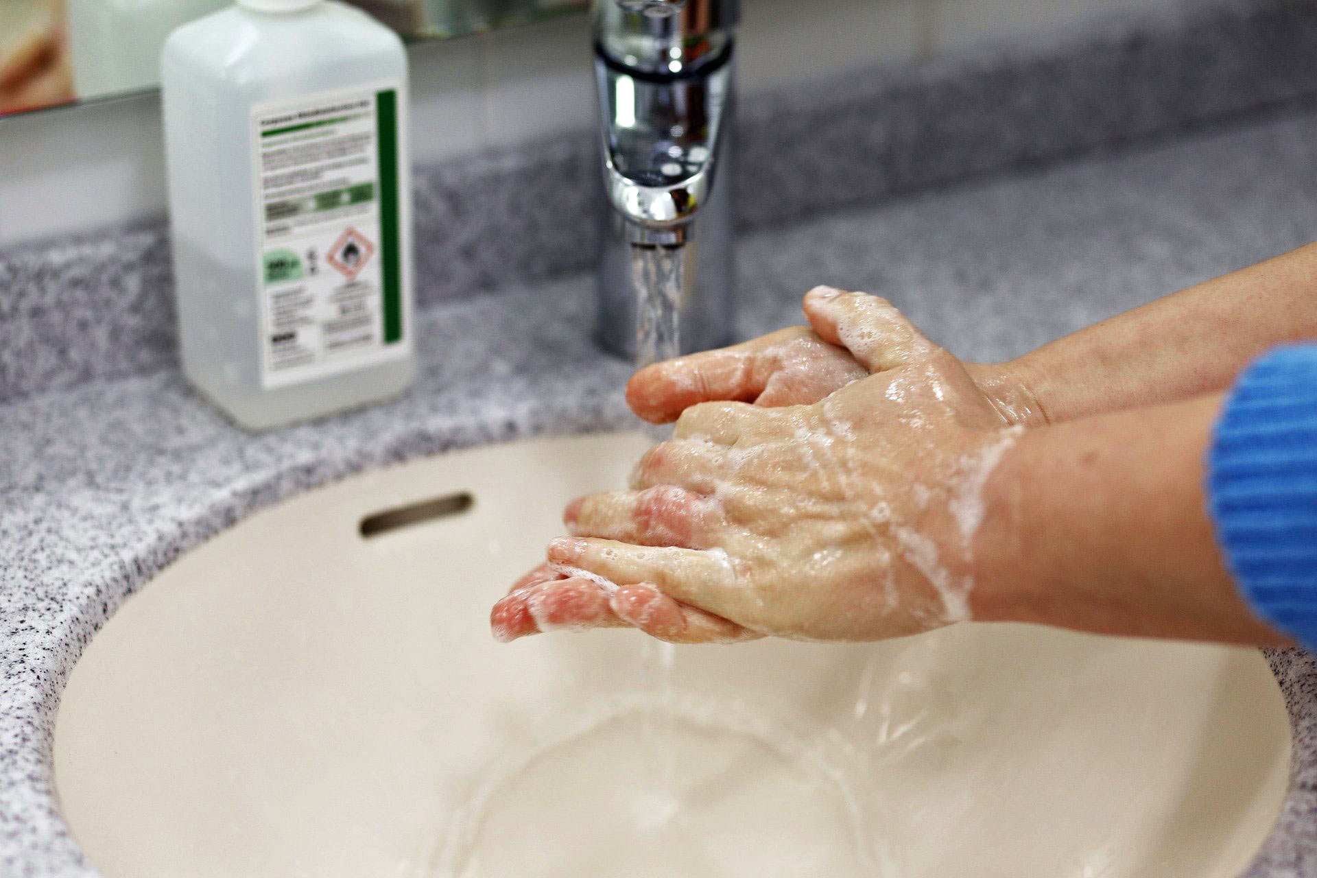 washing hands