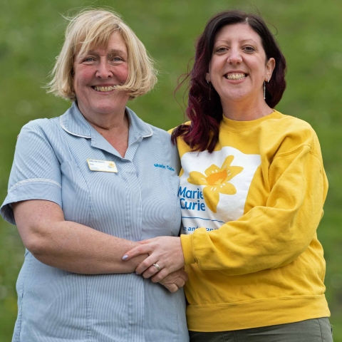 #KeepCareAlive Marie Curie - Senior nurse manager Susan Ebbage and Community Fundraiser Gemma Hewitt – pre social distancing