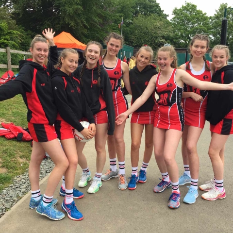 Some of the players from Phoenix Junior Netball Club before coronavirus restrictions were imposed