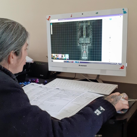 Volunteer Nic Bocarro, of Wilsden, leading a young carers Dungeons & Dragons virtual group