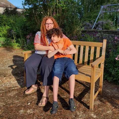 Joanna Chambers with her son William
