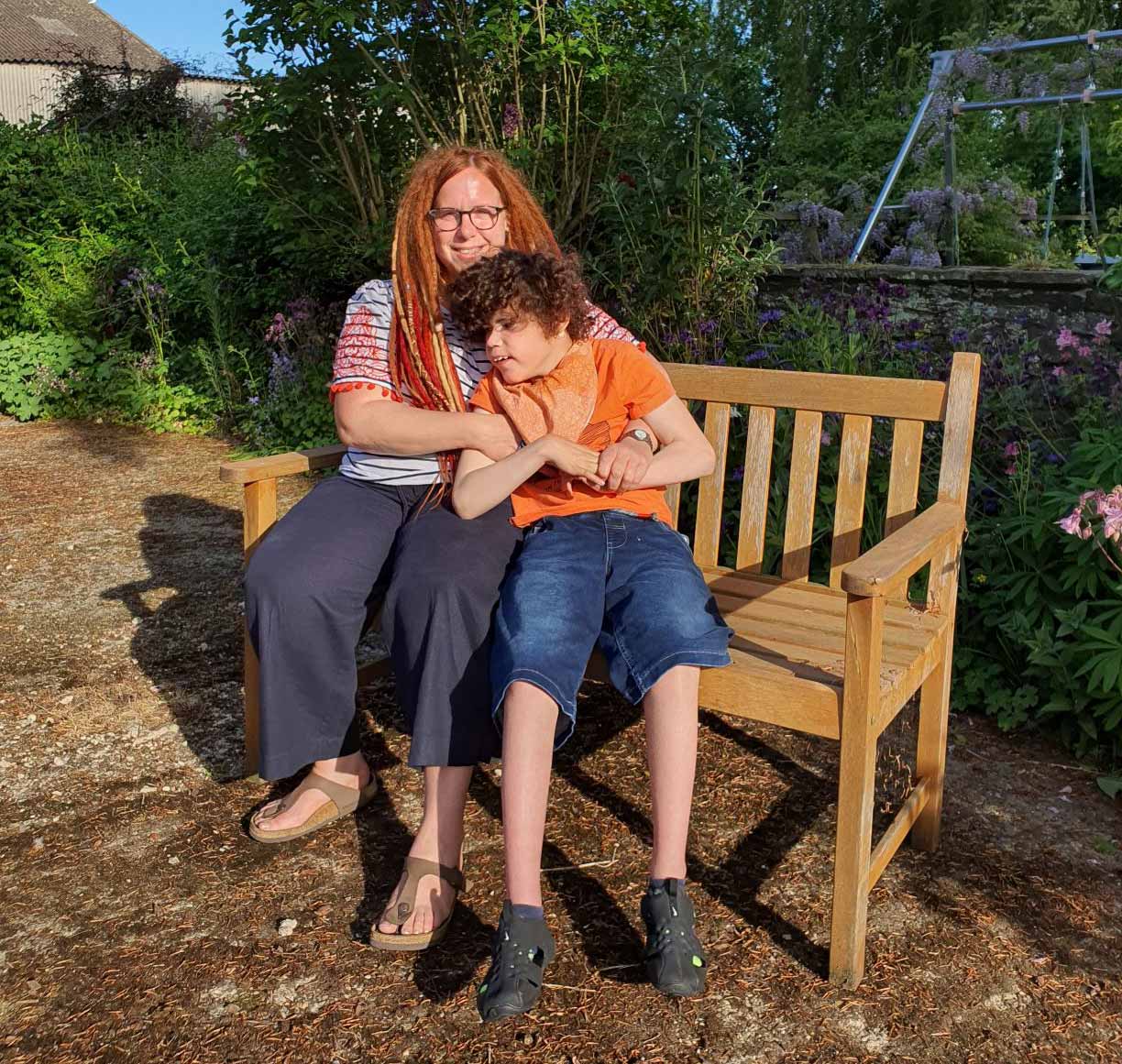 Joanna Chambers with her son William