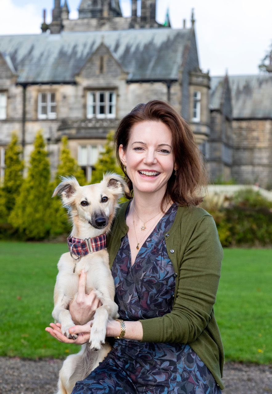 Mrs Sophia Ashworth Jones and school dog ZOLA