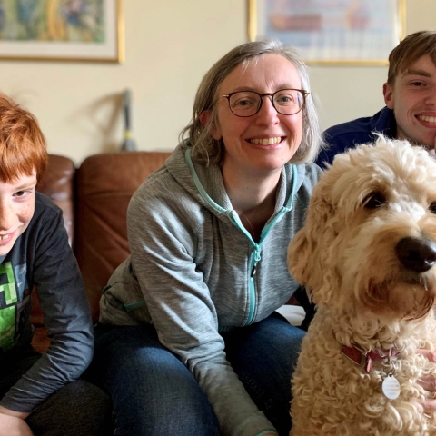 Rachel Fell and her family, who used Buy Local to find a tradesperson to replace their broken shower
