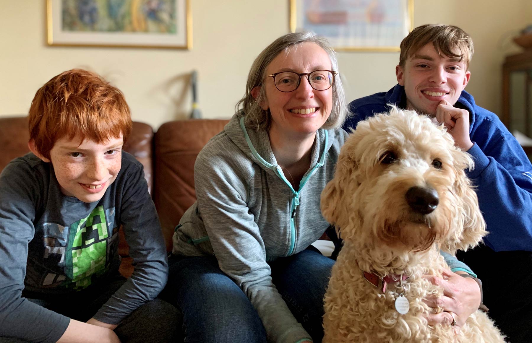 Rachel Fell and her family, who used Buy Local to find a tradesperson to replace their broken shower