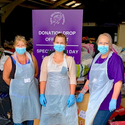 Some of the retail team at the donation drop off point