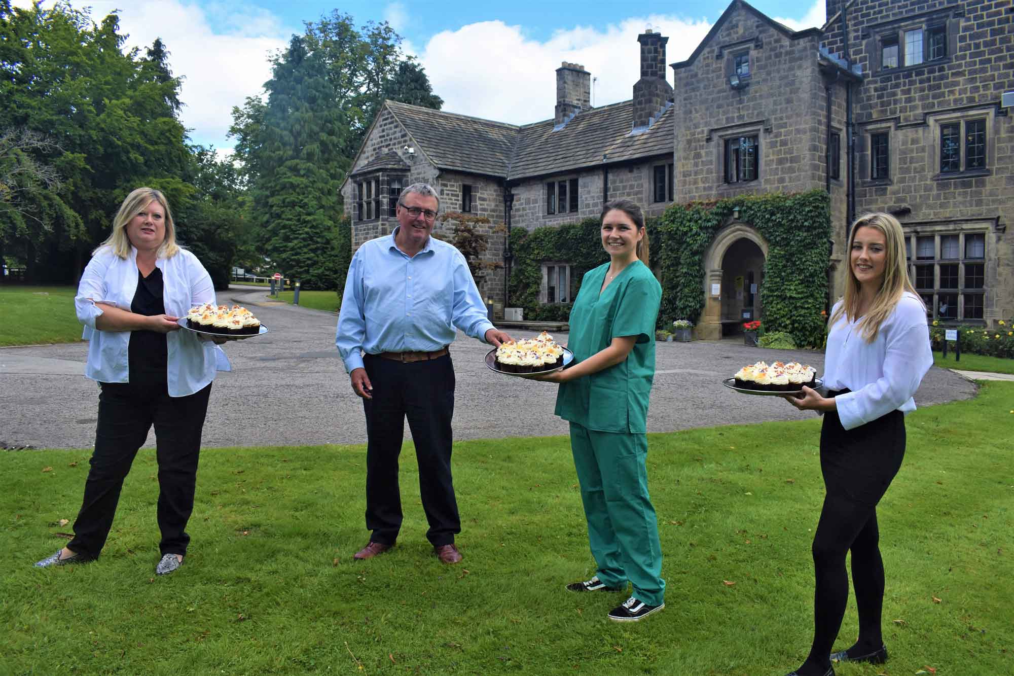 (L to R): Vicky Finch (Advent Catering), Tony Collins (Chief Executive of Saint Michael’s Hospice), Lorna Simpson (Saint Michael’s team member), Alex Finch (Advent Catering)