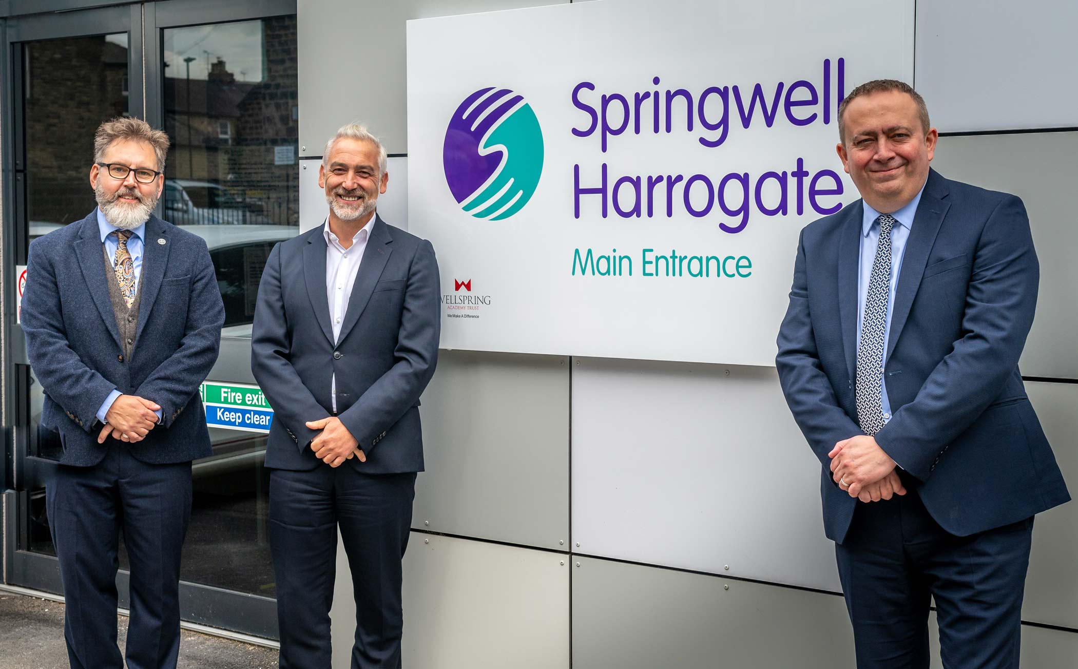 John Warren, Principal at Springwell Harrogate, Mark Wilson, Chief Executive at Wellspring Academy Trust and Scott Jacques, Executive Principal at Springwell Harrogate and Springwell Leeds.