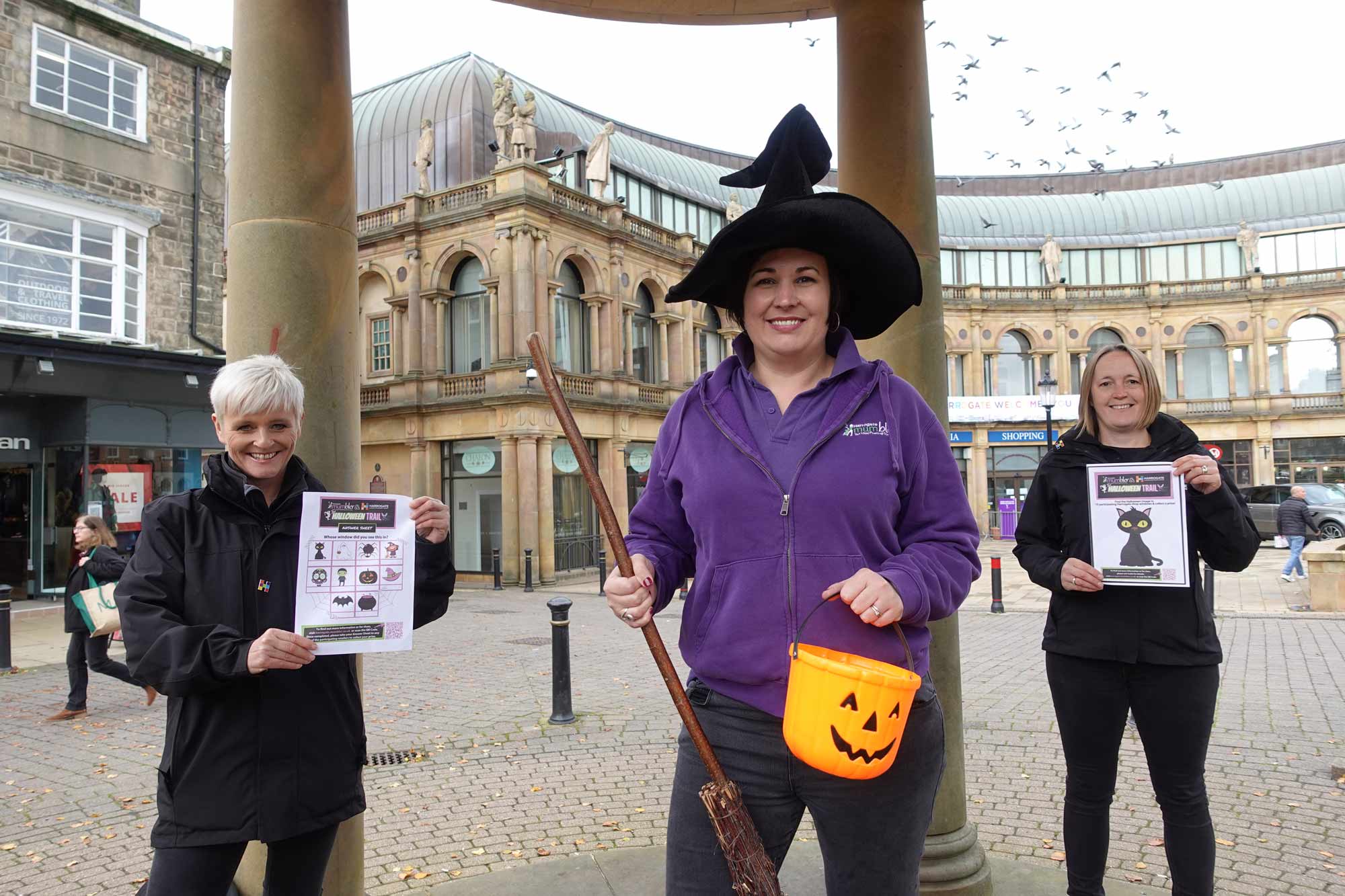 Harrogate Host Jos Caswell, Harrogate Mumbler MD Sally Haslewood, and Harrogate Host Sara Hartley