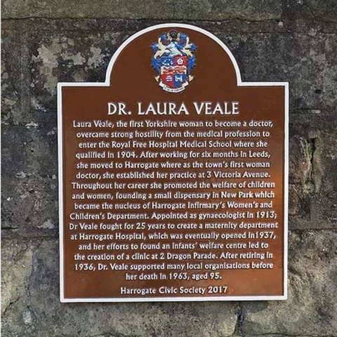 The plaque in Harrogate
