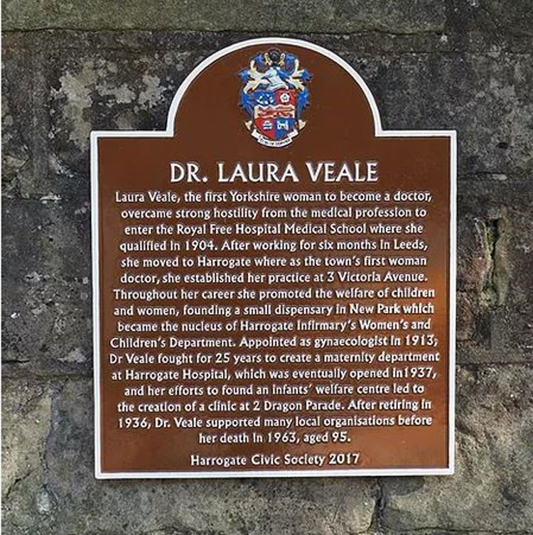 The plaque in Harrogate