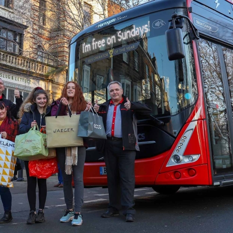 Flashback to the run-up to Christmas 2019, when sponsorship from Harrogate BID supported free Sunday journeys on Harrogate Electrics buses throughout the run-up to Christmas. The BID organisation, which represents the spa town's business community, is again sponsoring free Sunday journeys on three routes in December and onward into 2021