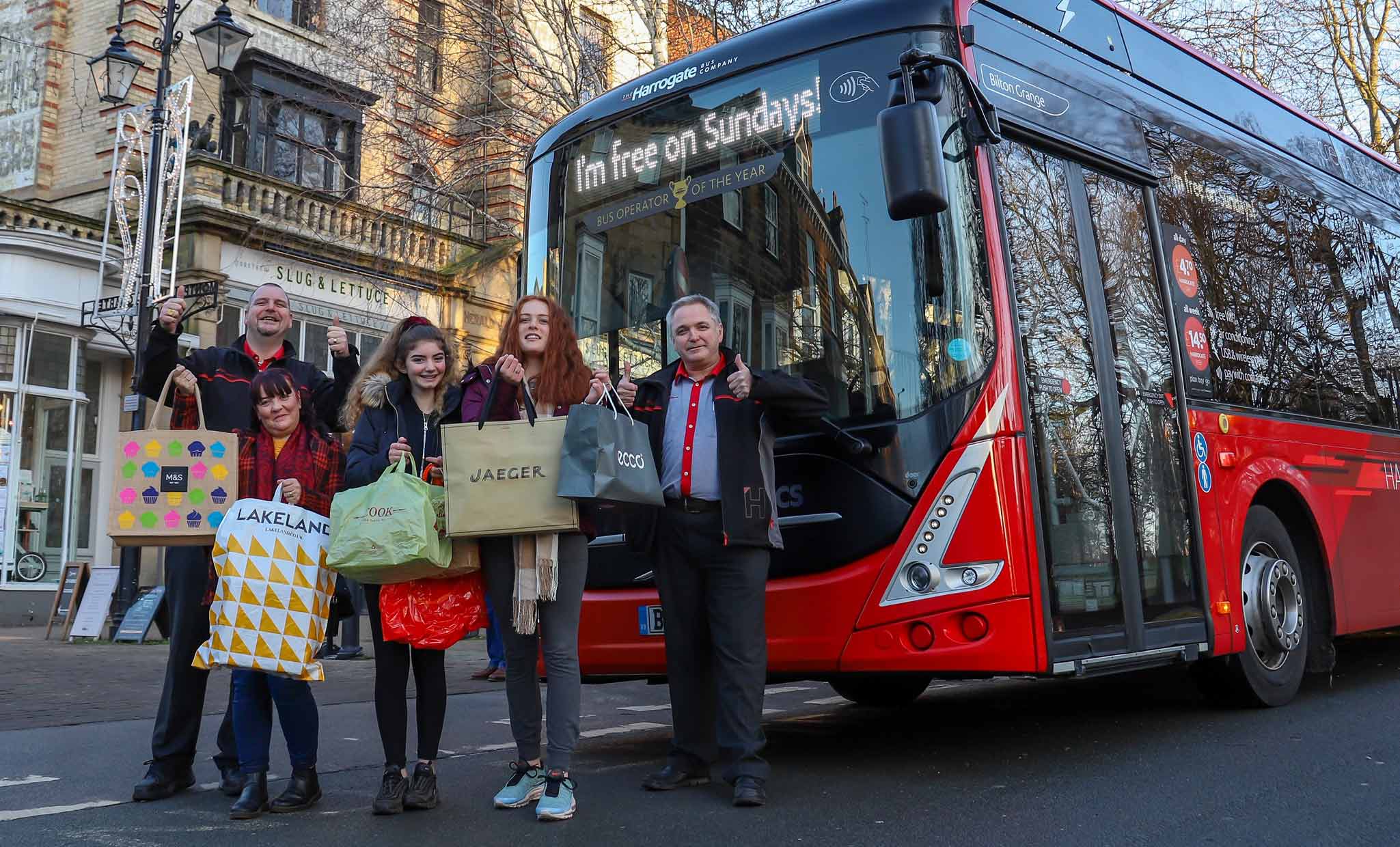 Flashback to the run-up to Christmas 2019, when sponsorship from Harrogate BID supported free Sunday journeys on Harrogate Electrics buses throughout the run-up to Christmas. The BID organisation, which represents the spa town's business community, is again sponsoring free Sunday journeys on three routes in December and onward into 2021