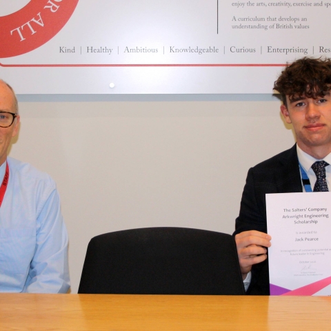 Mr Moore, Design Technology teacher, and Jack Pearce