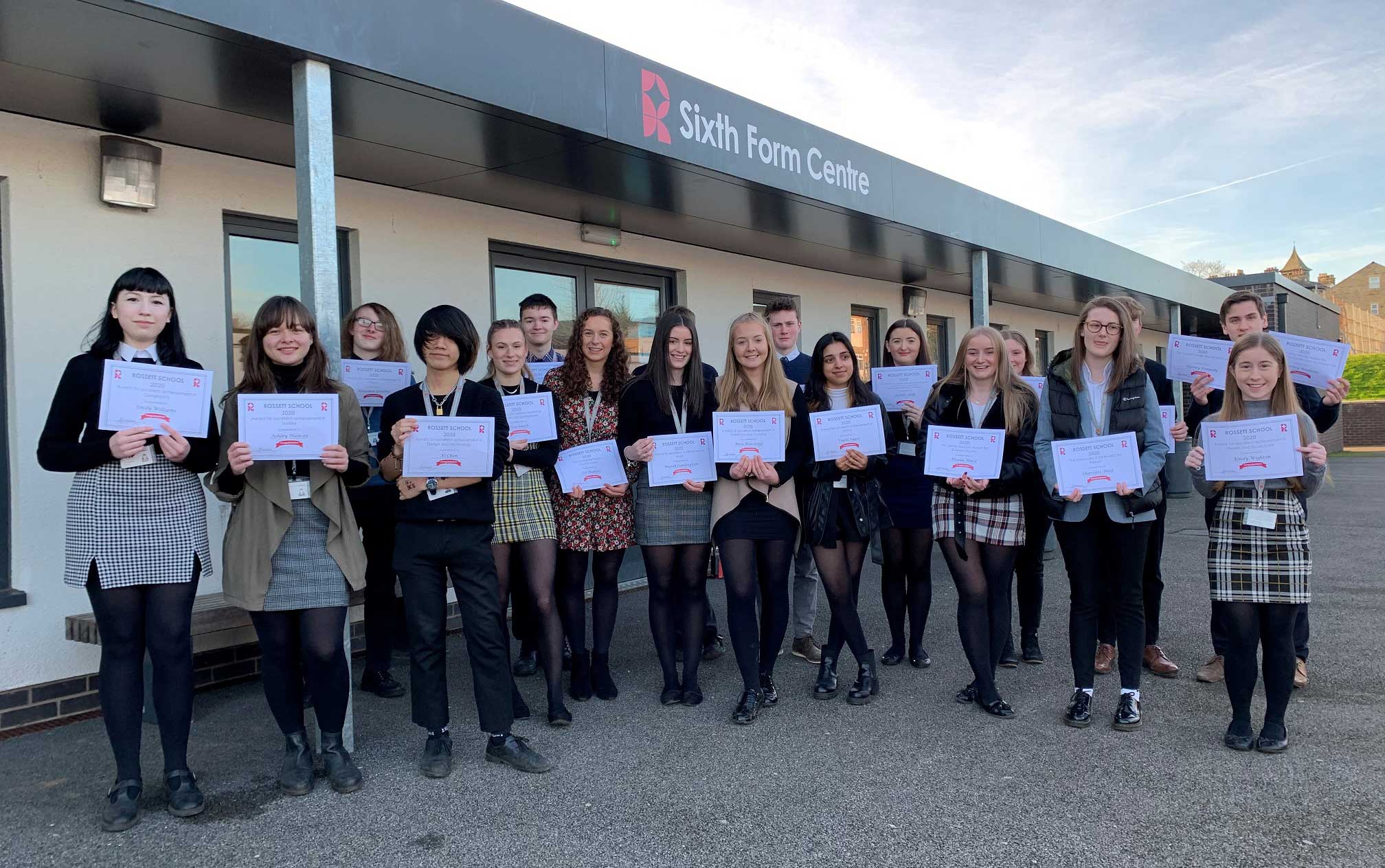 Students with their awards from the Year 11 Presentation Evening