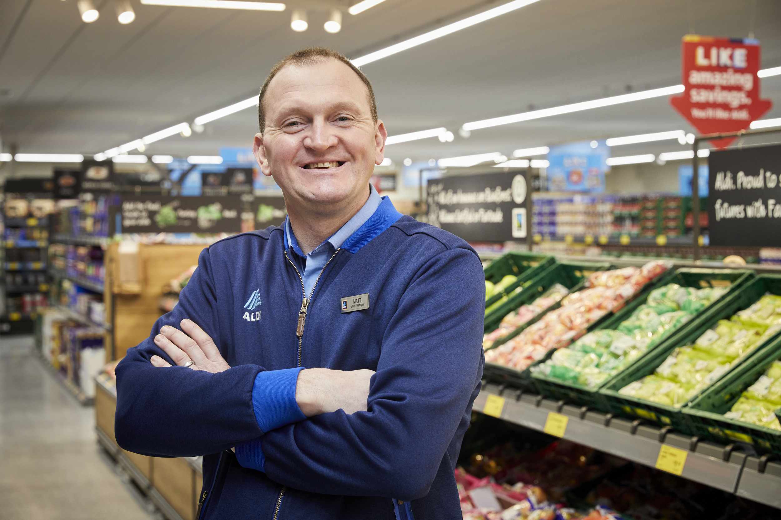 Matthew Washbrook store manager at ALDI Knaresborough’s opening