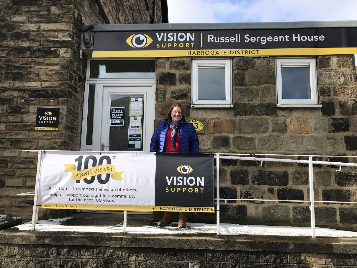 Director Tanya Stimpson outside Vision Support Harrogate District’s centre