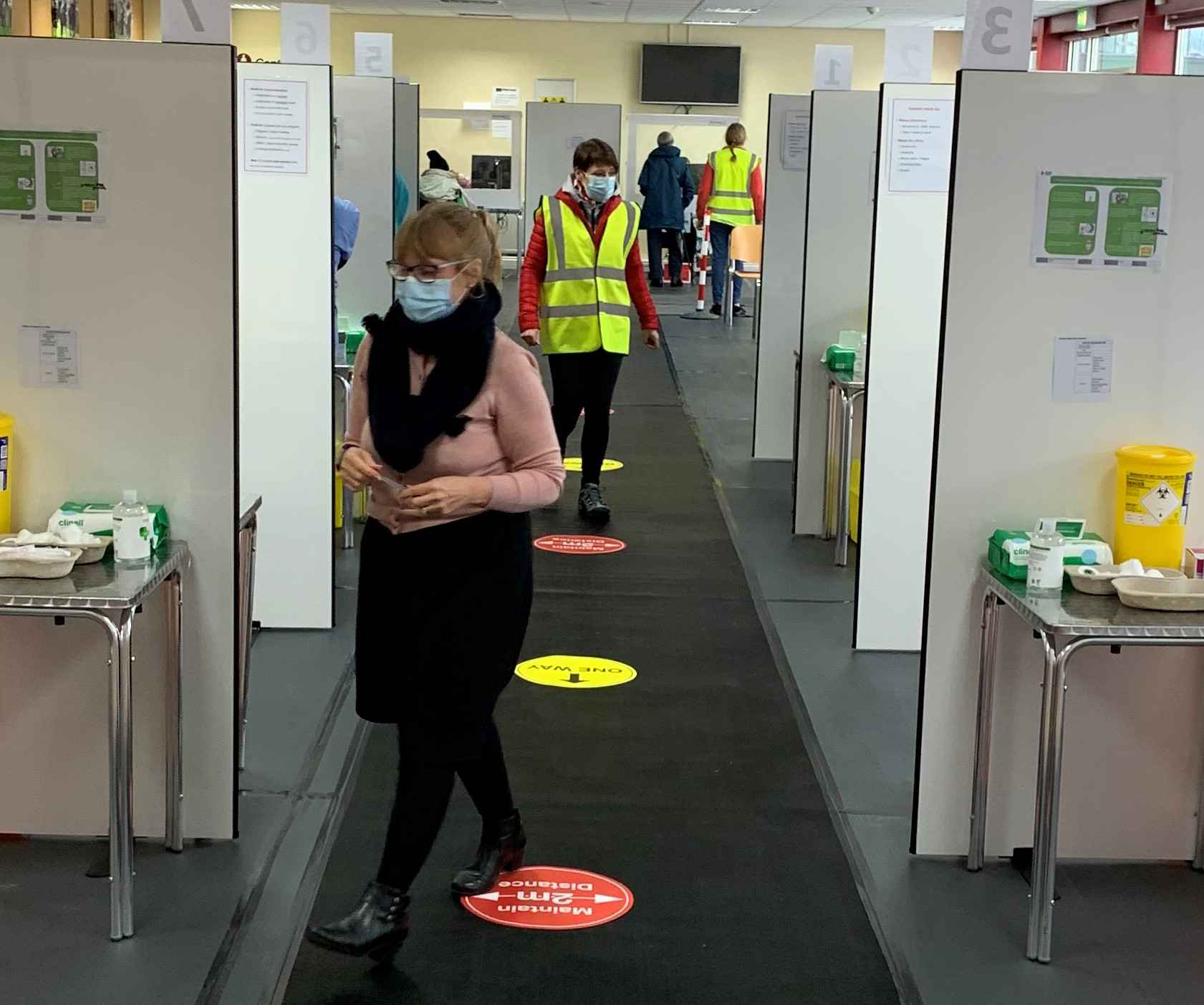 COVID vaccination clinic at Ripon Racecourse