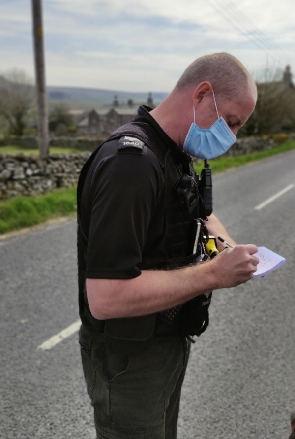 Sergeant Stringer reporting a vehicle for number plate offense