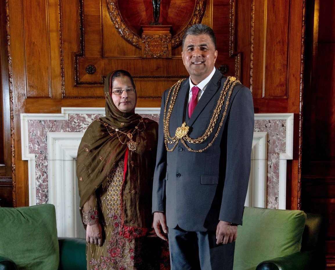 The Lord Mayor, Councillor Asghar Khan and the Lady Mayoress, Robina Kosar