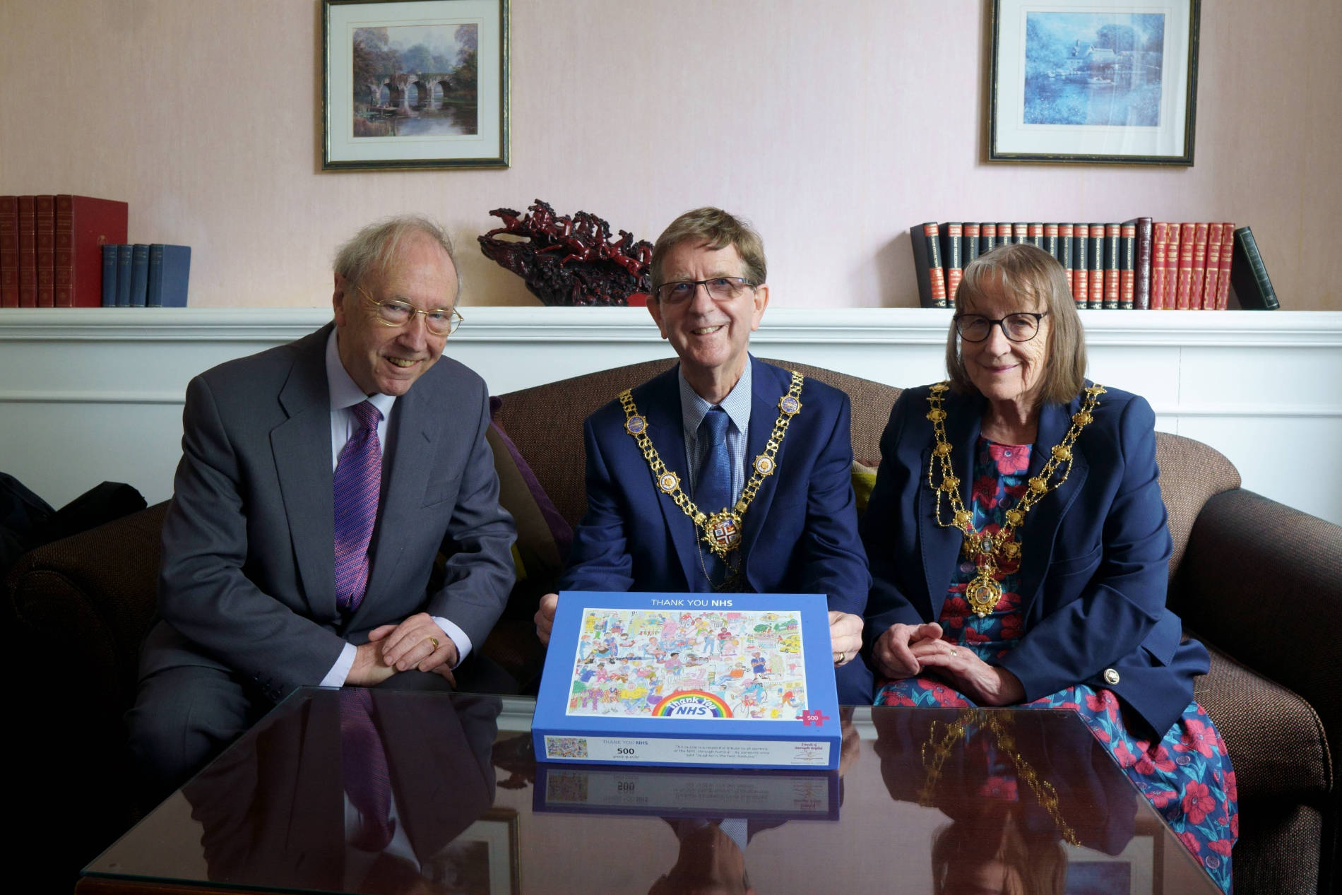 Dr Albert Day, Friends of Harrogate Hospital, Mayor of Harrogate District, Trevor Chapman and his wife, Janet.