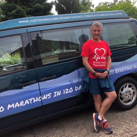 Graham Wilson will walk and run 26.5 miles a day in locations across the country