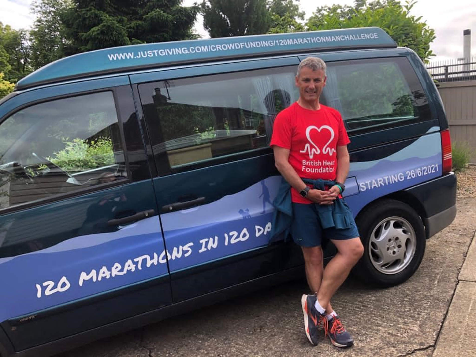 Graham Wilson will walk and run 26.5 miles a day in locations across the country