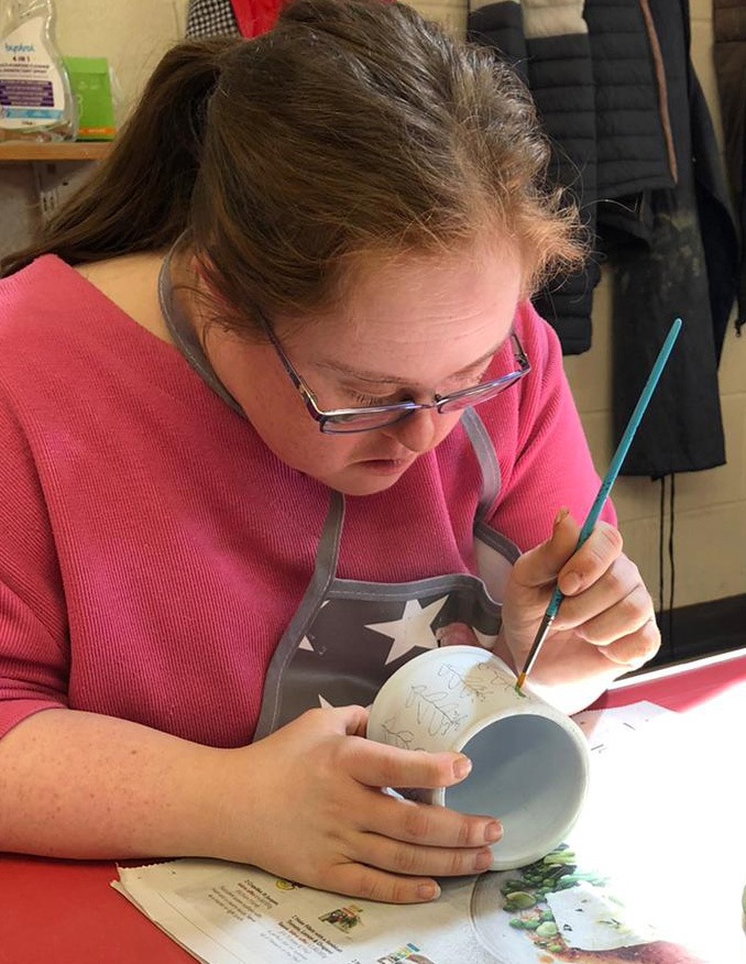 Art Maker Rebecca Stephens at work in the Centre