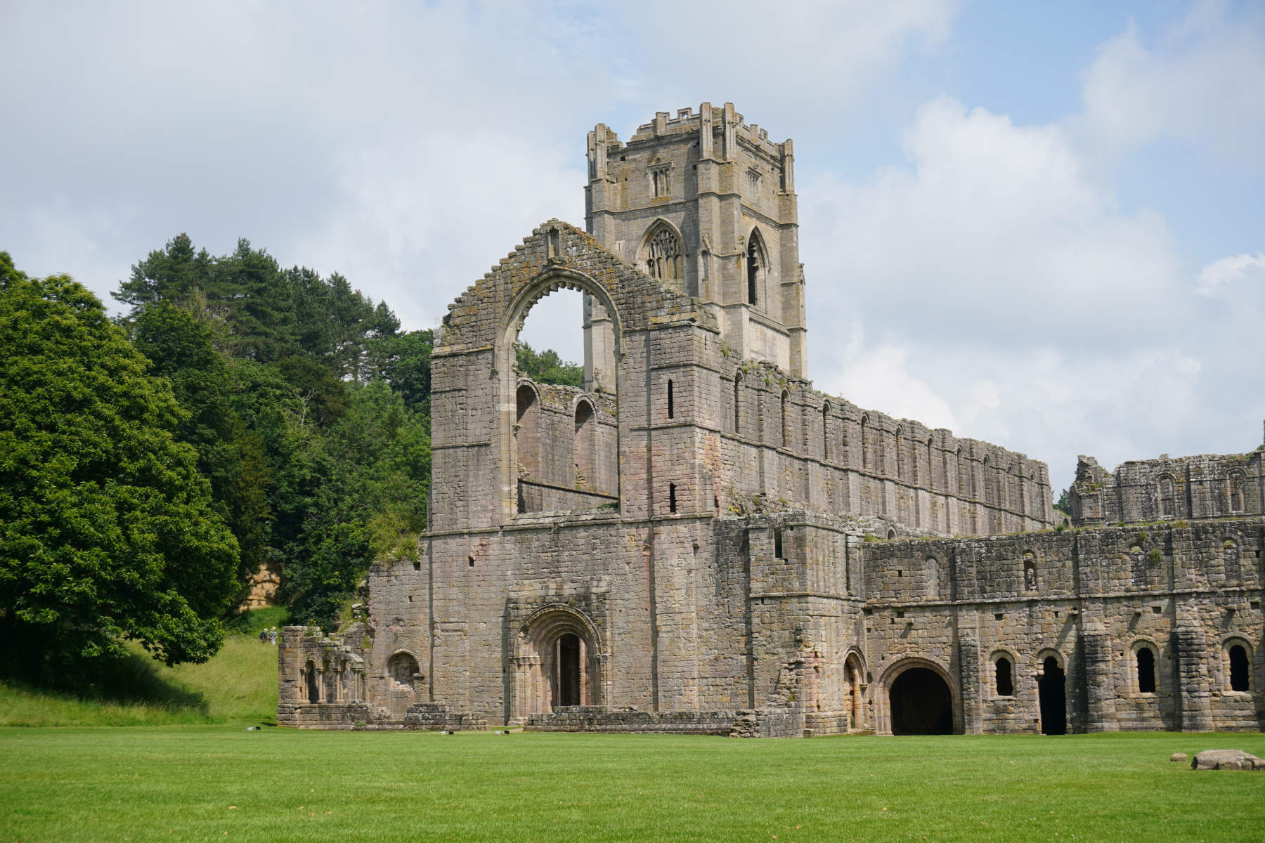 Fountains Abbey and Studley Royal water garden, in North Yorkshire.