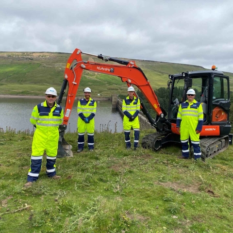 Howstean catchment team - Front L-R Jason Metcalf, Lee Rutherford. Back L-R Richard Williams, Jack Snowden