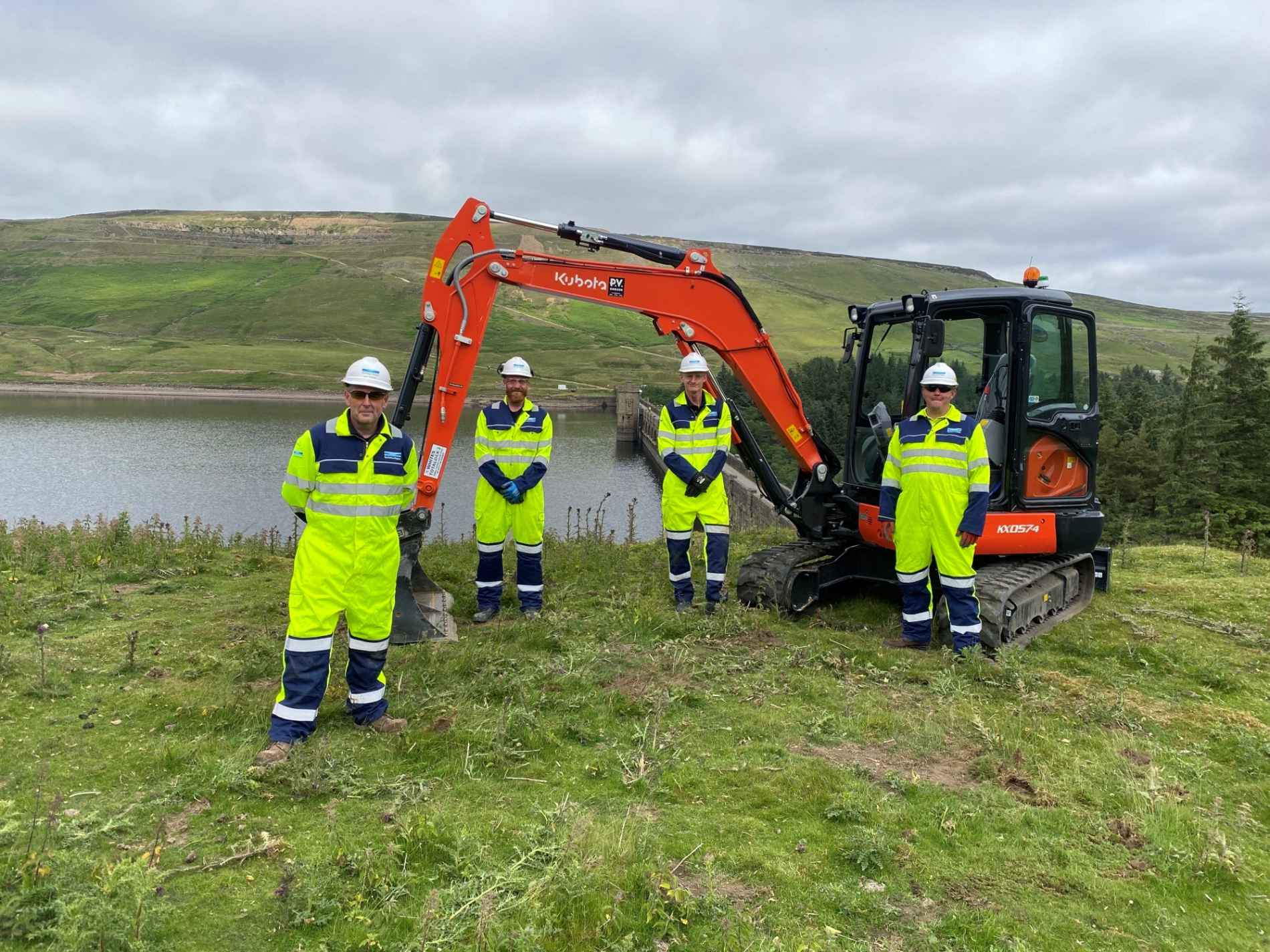 Howstean catchment team - Front L-R Jason Metcalf, Lee Rutherford. Back L-R Richard Williams, Jack Snowden