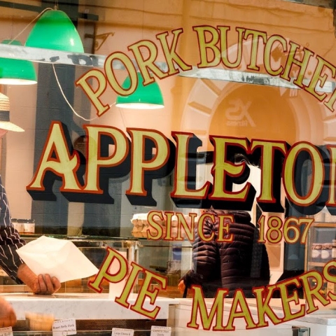 Store manager Andy Marwood serves customers at Appleton’s in Knaresborough