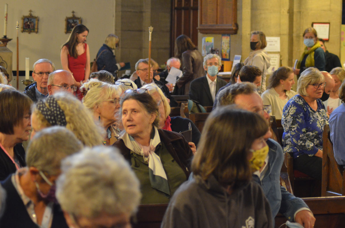 inside Trinity Church, Knaresborough, for the poetry readings by Simon Armitage