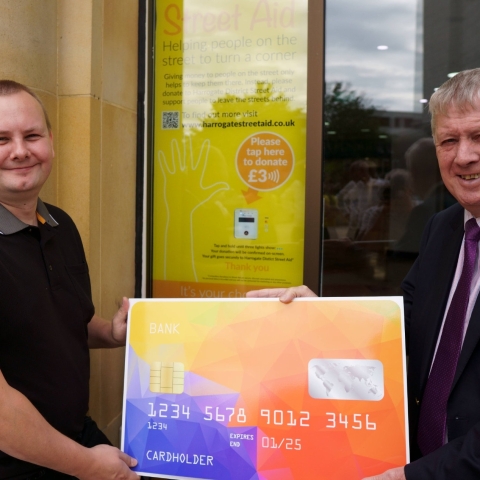 Matt Gibbins is technical services manager at Victoria Shopping Centre with Councillor Mike Chambers, Cabinet Member for Housing and Safer Communities