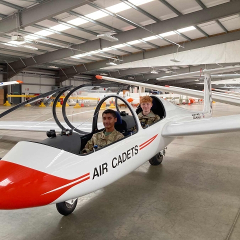 In the cockpit, Corporals Adam Mir and George Sharratt