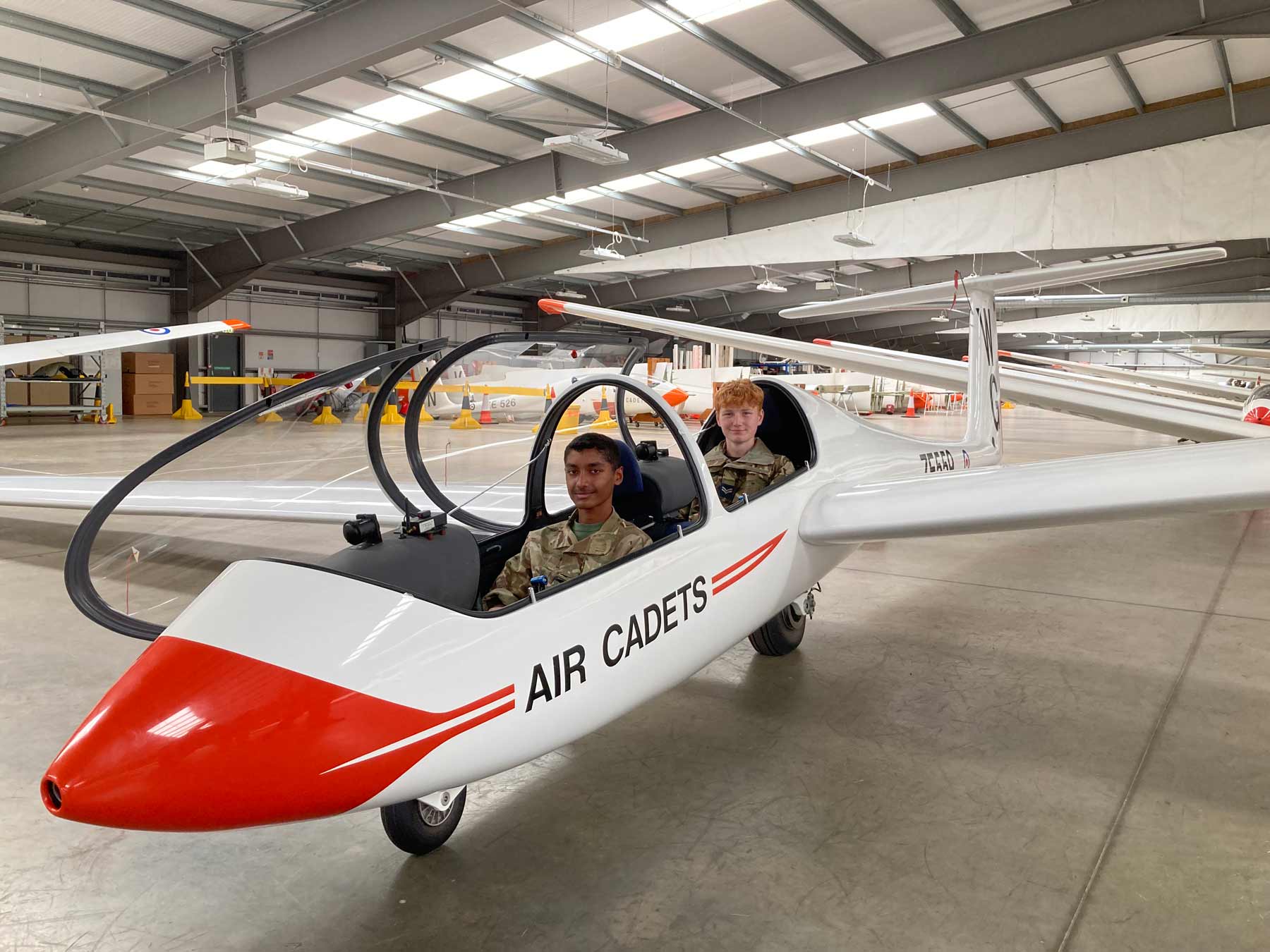 In the cockpit, Corporals Adam Mir and George Sharratt