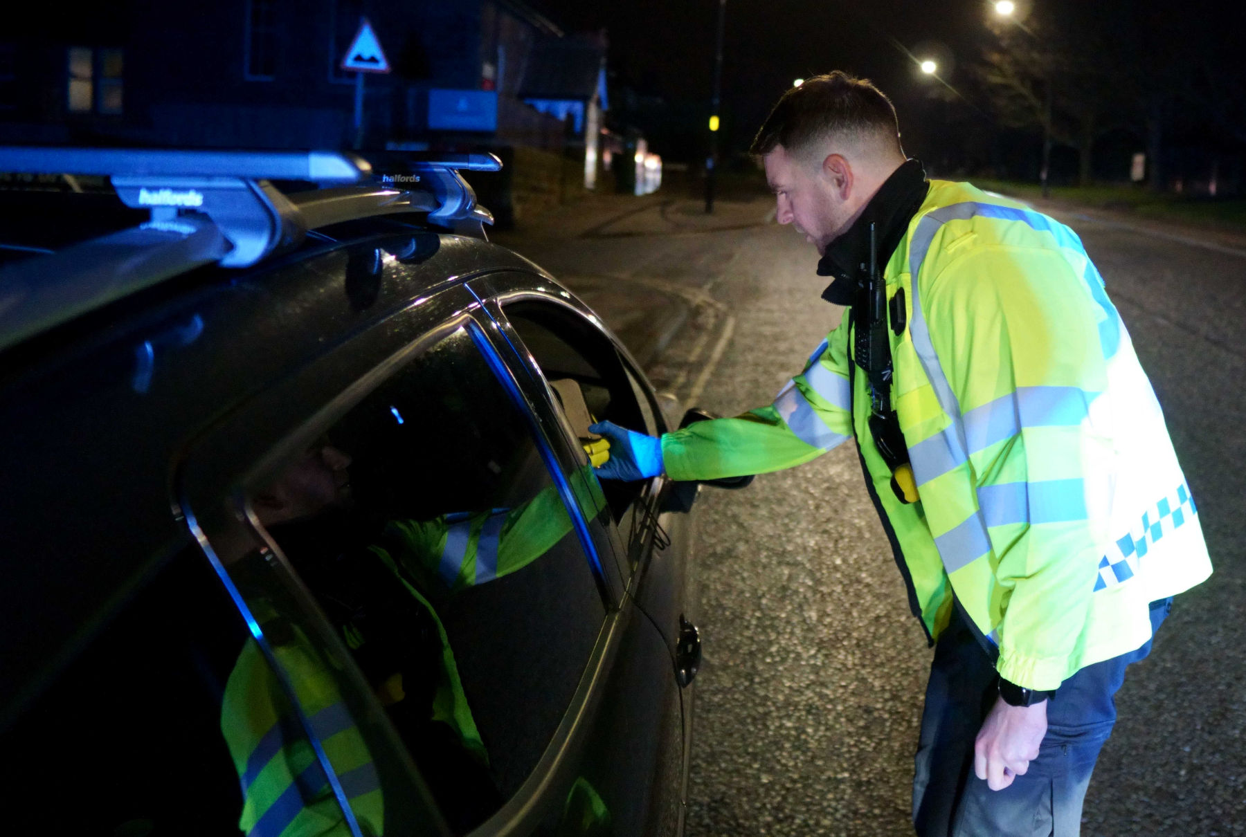 Vehicle stop on Skipton Road, driver requested to do a breath test