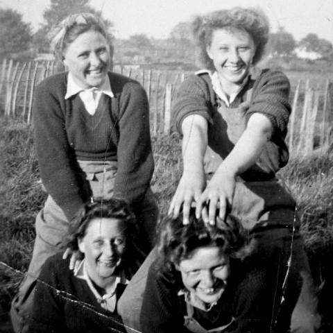 Four land Girls, Kirkby Malzeard